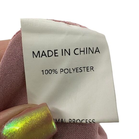 Pink Jumpsuit Off The Shoulder Ruffle Size M Lace Up V Neck Wide Leg Slit Boho - Picture 11 of 12